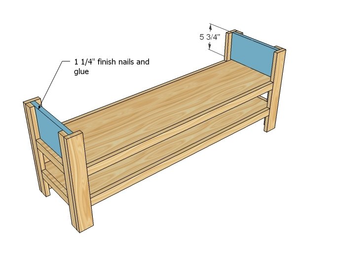 Cottage Media Console or Narrow Coffee Coffee Table — step 4