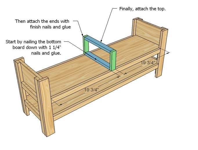 Cottage Media Console or Narrow Coffee Coffee Table — step 5