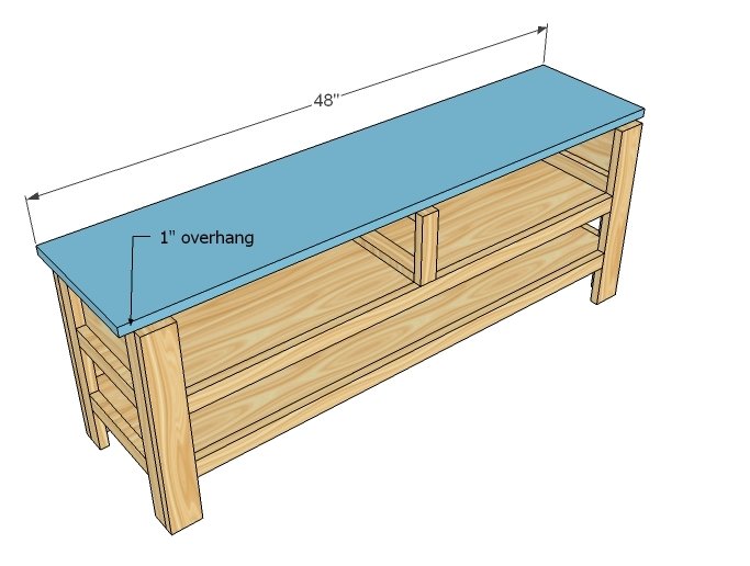 Cottage Media Console or Narrow Coffee Coffee Table — step 7
