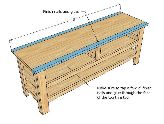Cottage Media Console or Narrow Coffee Coffee Table — step 8