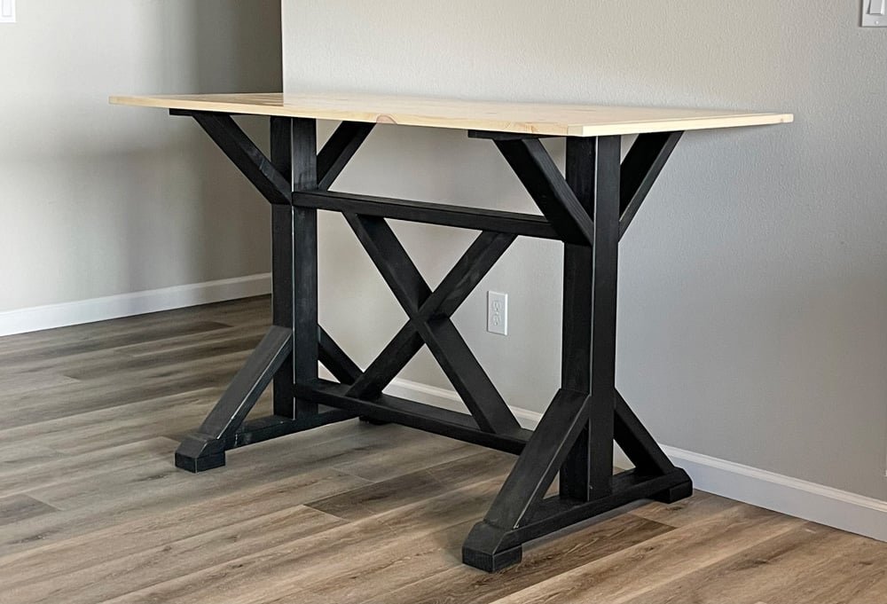Counter Height Fancy X Farmhouse Table