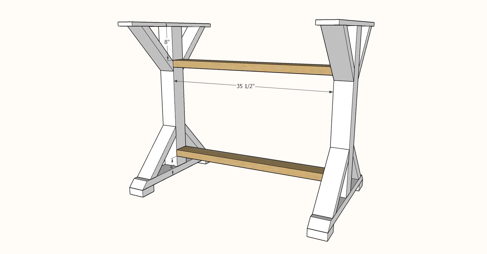 Counter Height Fancy X Farmhouse Table — step 2