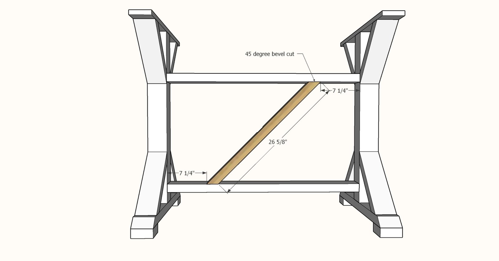 Counter Height Fancy X Farmhouse Table — step 3
