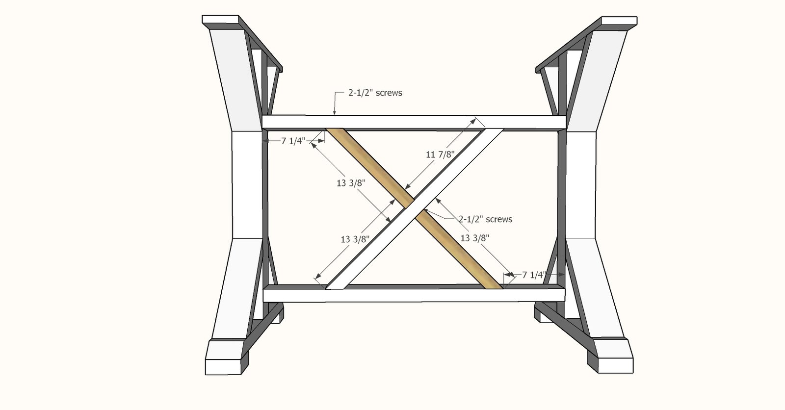 Counter Height Fancy X Farmhouse Table — step 4
