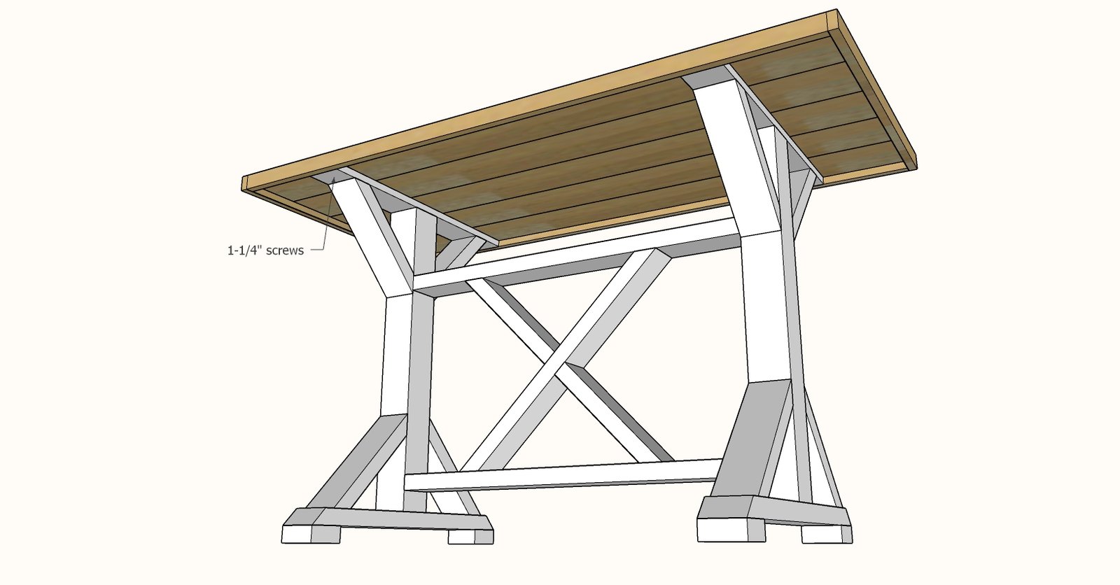 Counter Height Fancy X Farmhouse Table — step 7