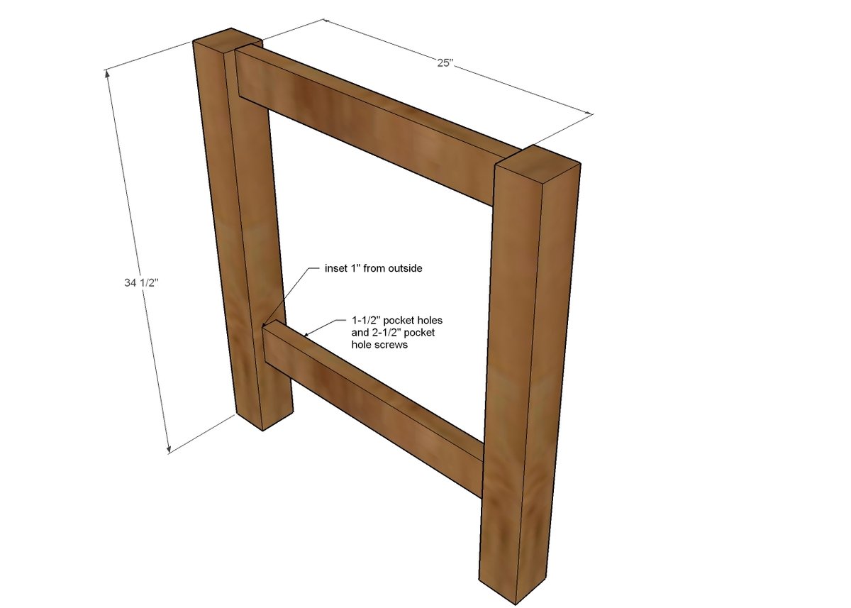 Counter Height Farmhouse Table for Four — step 1