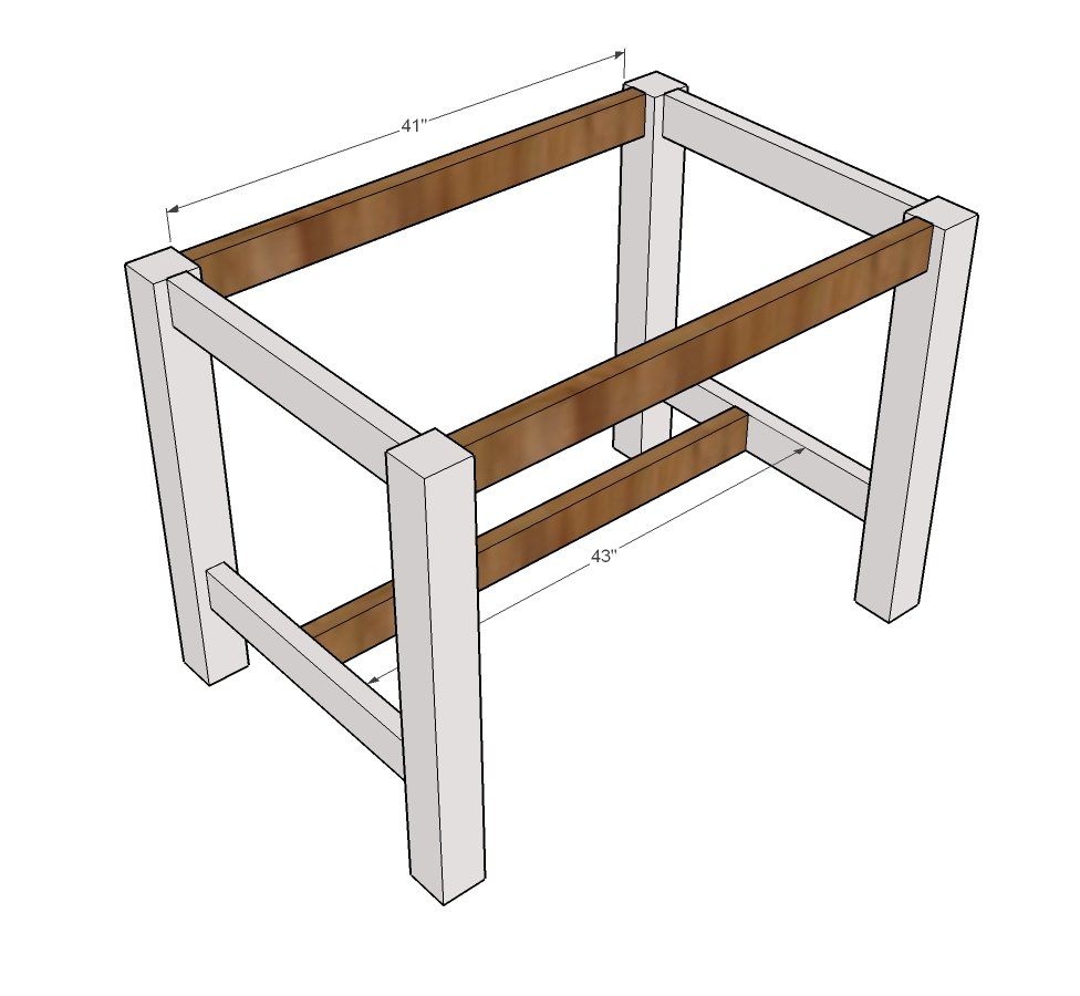 Counter Height Farmhouse Table for Four — step 2