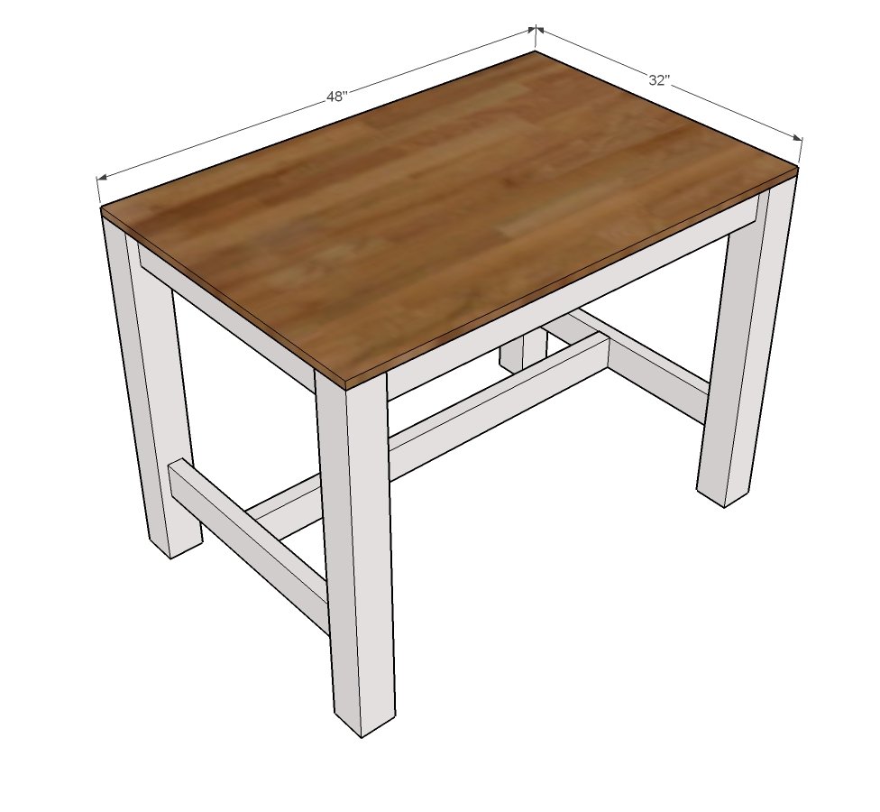 Counter Height Farmhouse Table for Four — step 3