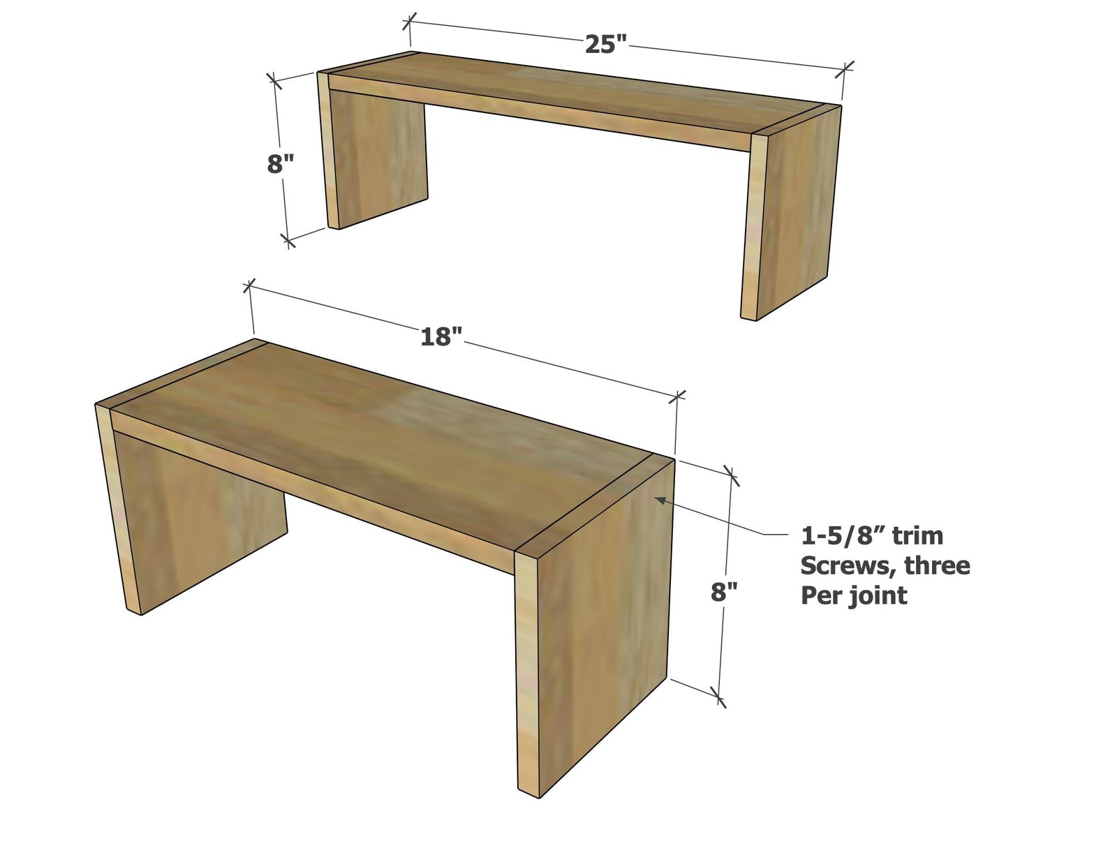 Countertop or In-Cabinet Shelf Riser — step 1