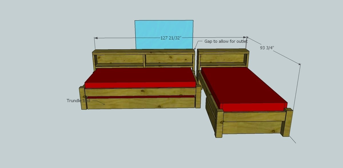 Cozy Corner Twin Bed Collection...WIDE BOOKCASE UNIT