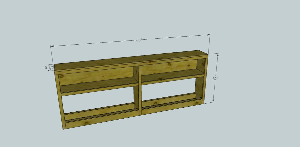 Cozy Corner Twin Bed Collection...WIDE BOOKCASE UNIT dimension diagram 1