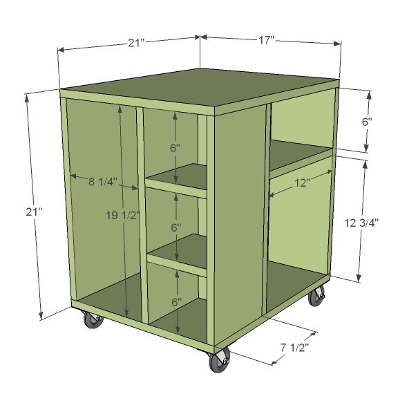 Cube CPU Cart dimension diagram 1