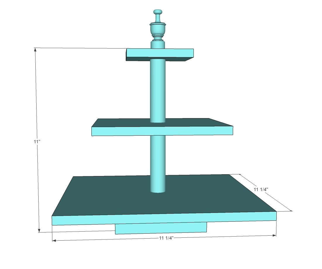 Cupcake or Dessert Stand dimension diagram 1