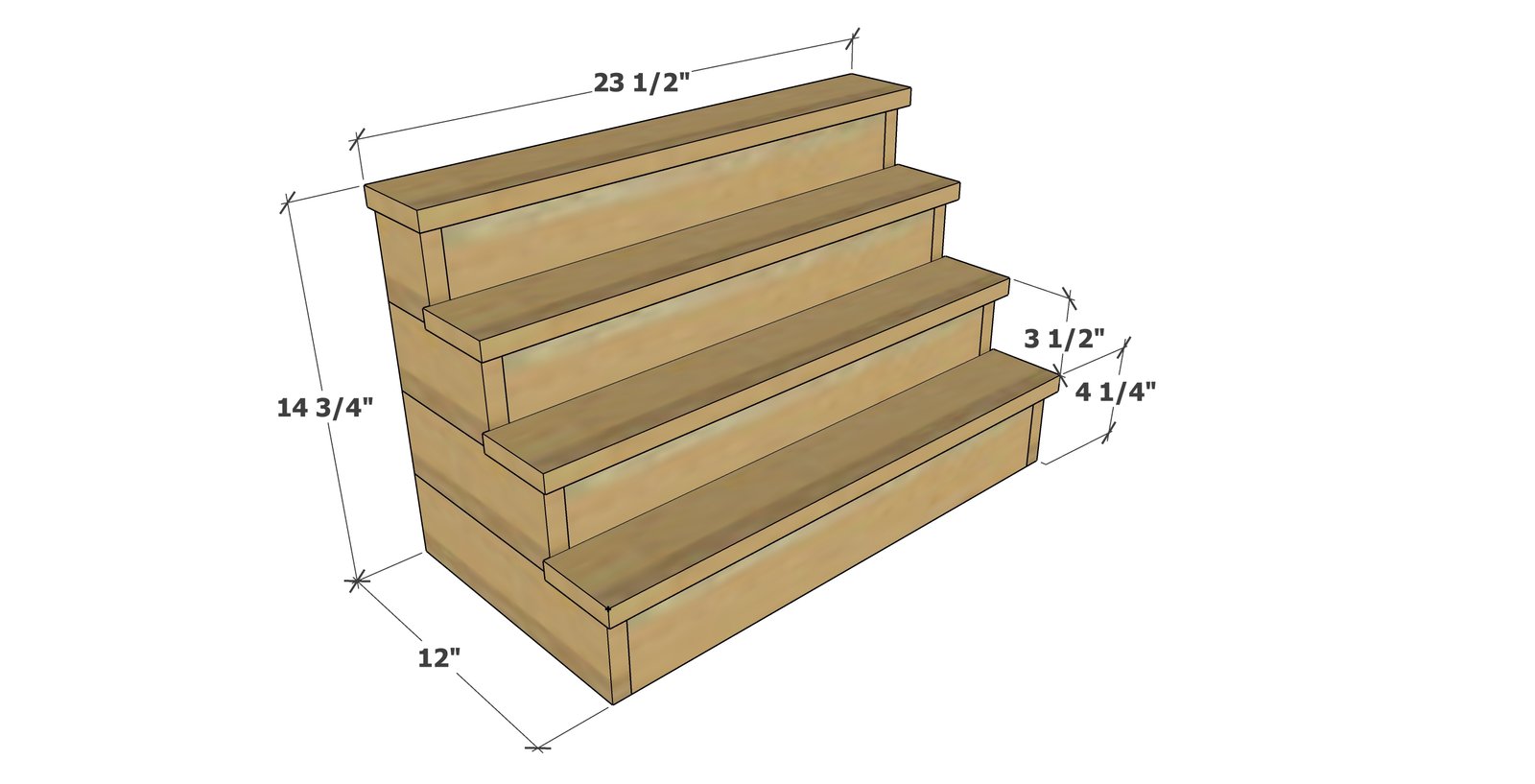 Cupcake Tiered Display Stand dimension diagram 1
