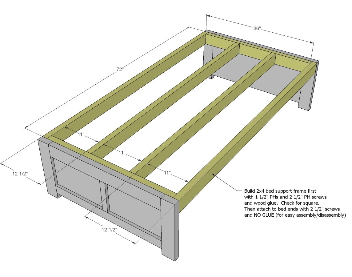 Daybed with Storage Trundle Drawers — step 3
