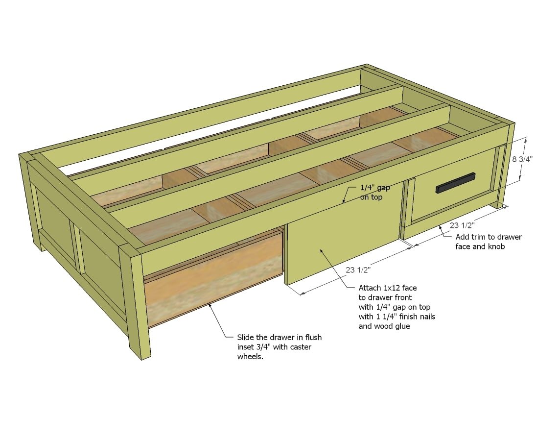 Daybed with Storage Trundle Drawers — step 5