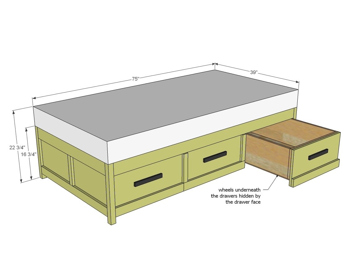 Daybed with Storage Trundle Drawers — step 6