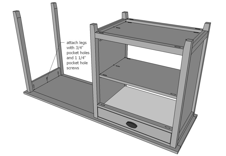 Desk with Drawer and Shelving — step 14