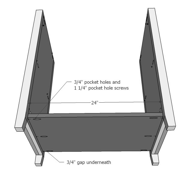 Desk with Drawer and Shelving — step 3