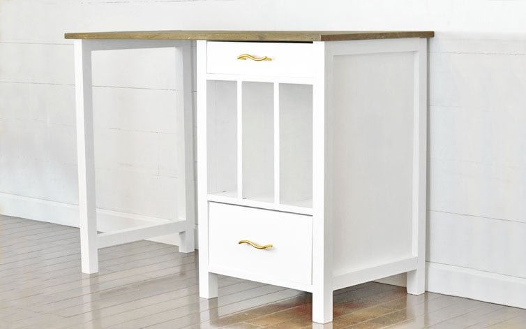Desk with Drawers and File Cubby Slots