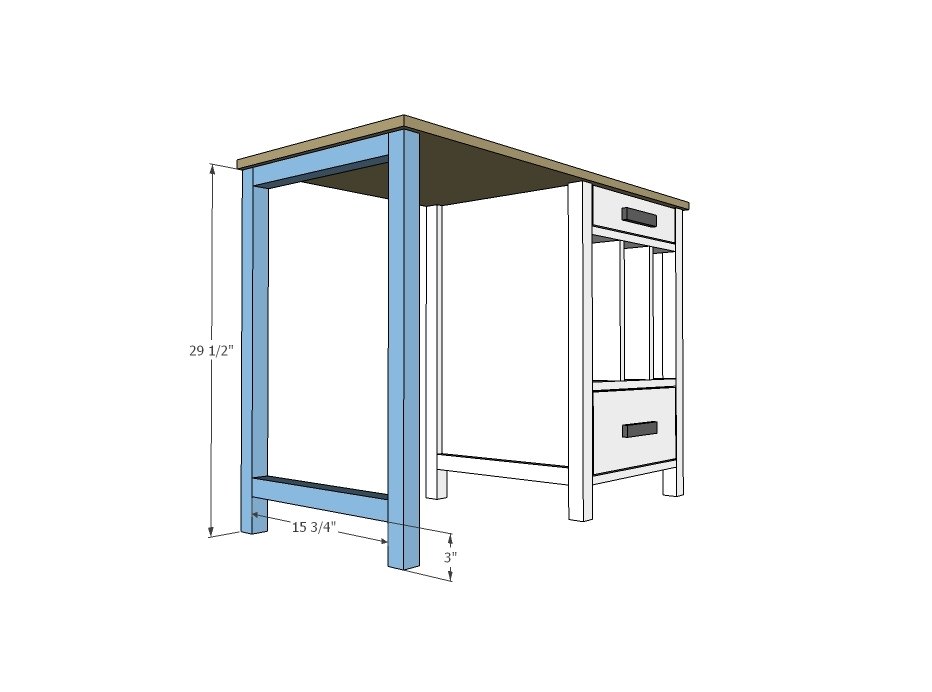 Desk with Drawers and File Cubby Slots — step 9