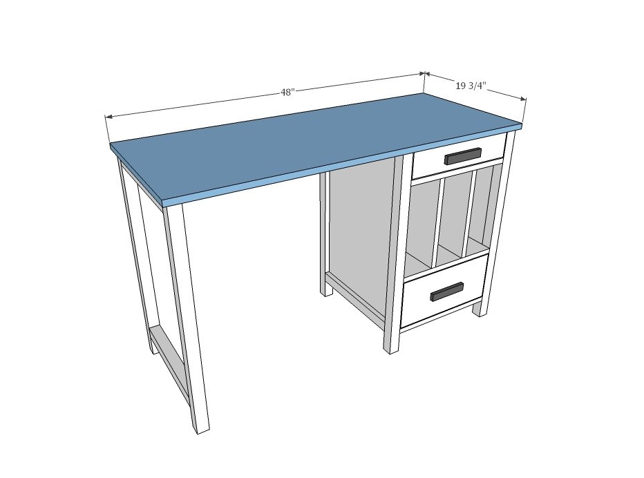 Desk with Drawers and File Cubby Slots — step 10