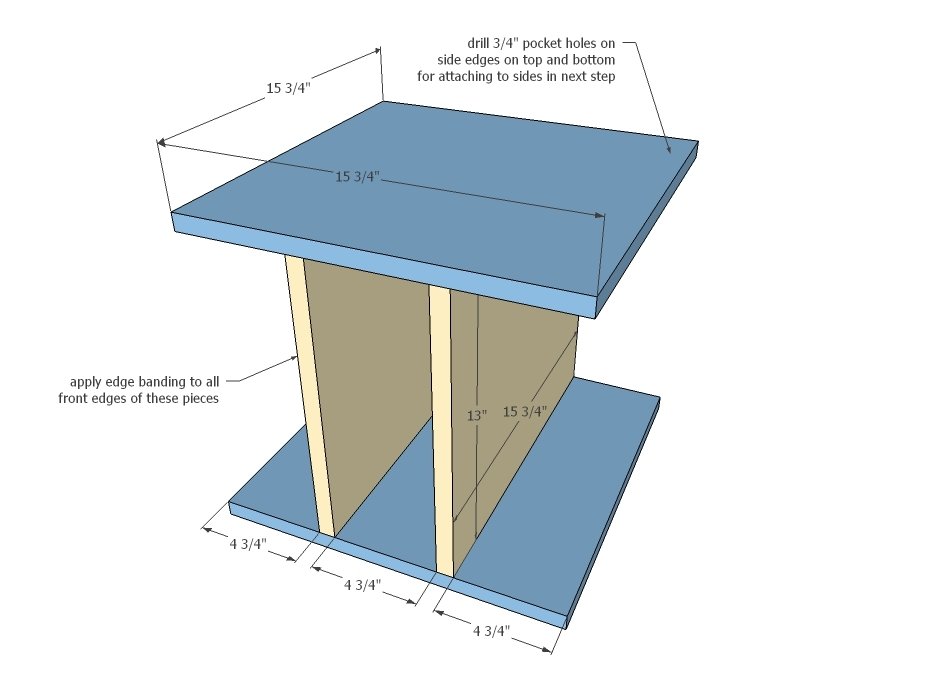 Desk with Drawers and File Cubby Slots — step 3