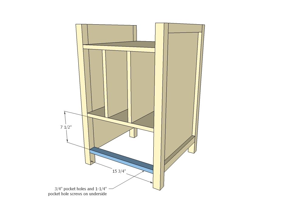 Desk with Drawers and File Cubby Slots — step 6