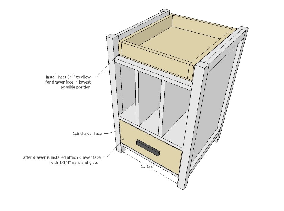 Desk with Drawers and File Cubby Slots — step 8