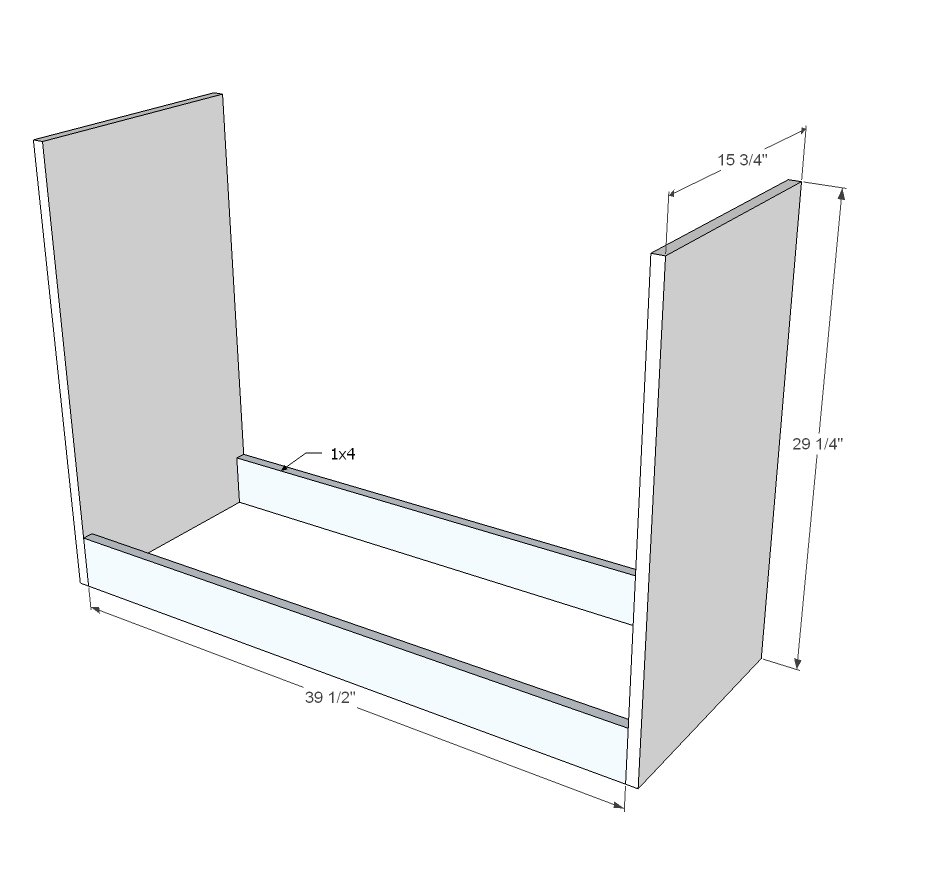 16" Deep Bookshelf Base — step 1