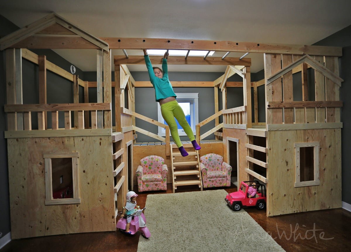Basement Indoor Playground with Monkey Bars