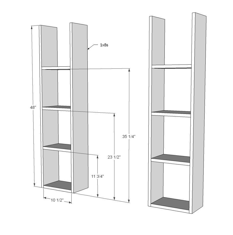 Bath Vanity Hutch with Recessed Lights — step 1