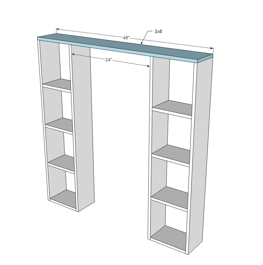 Bath Vanity Hutch with Recessed Lights — step 2