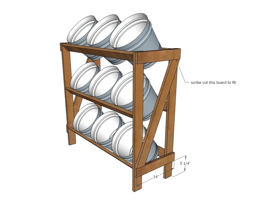 Bucket or Basket Shelf Display Stand — step 2