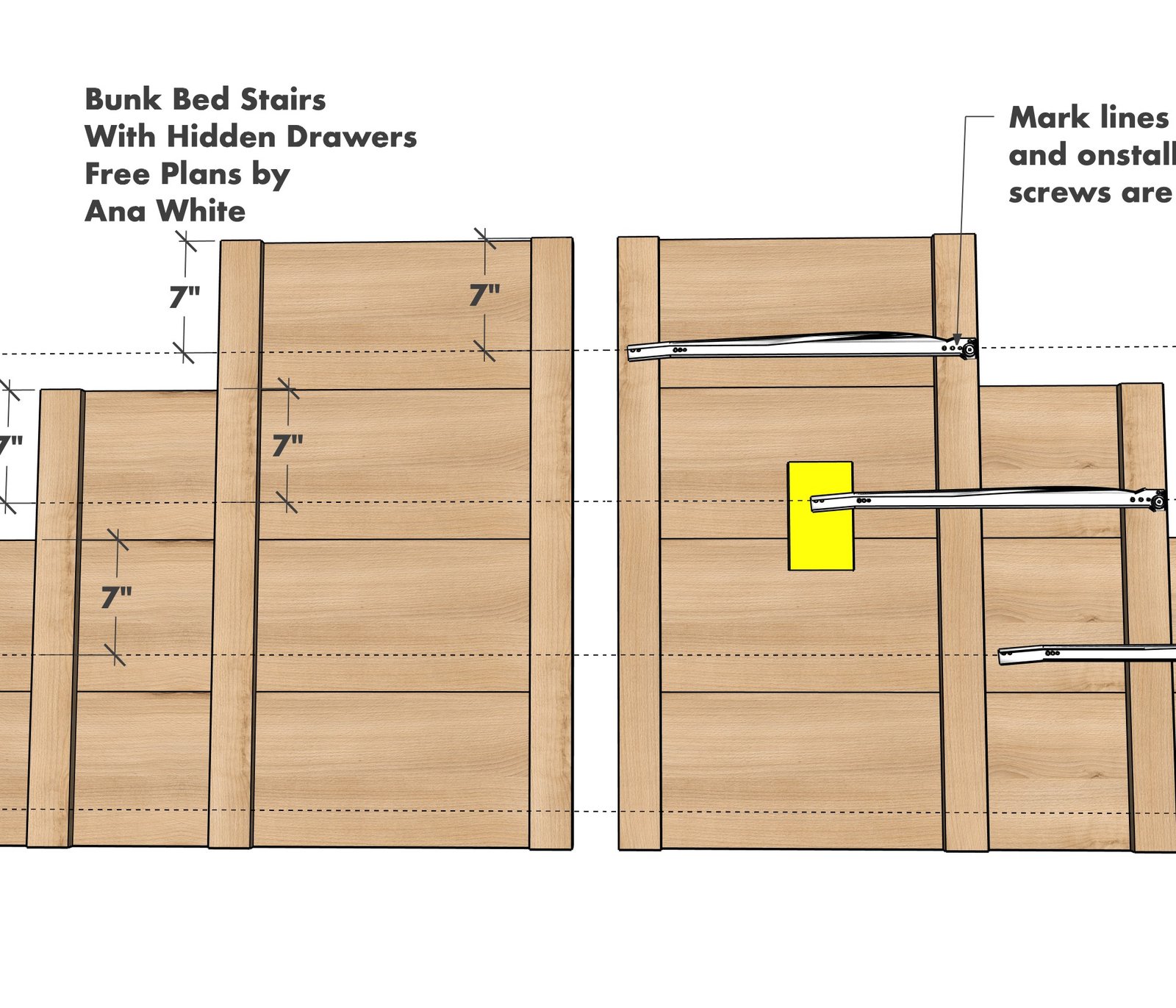 Bunk Bed Steps with Built-In Drawers — step 2