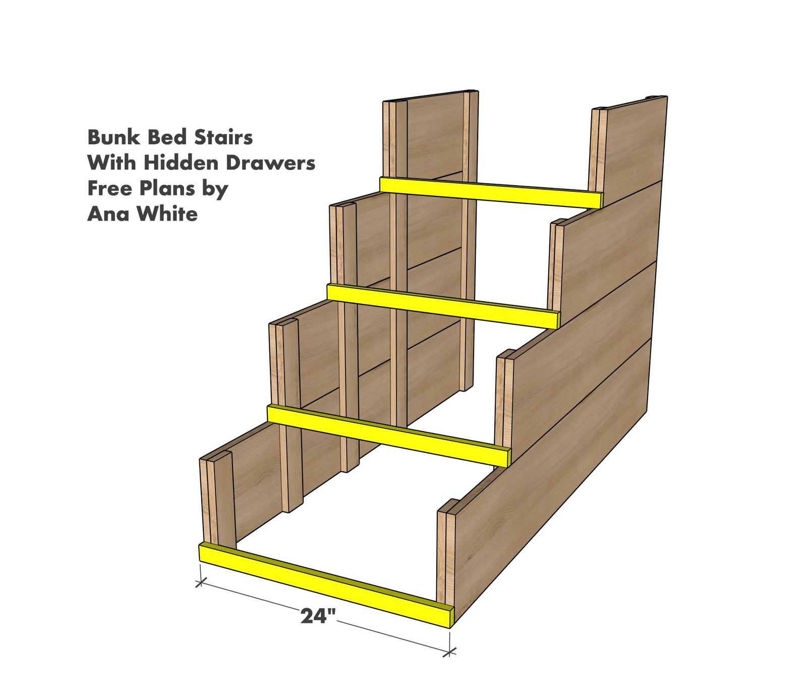 Bunk Bed Steps with Built-In Drawers — step 3