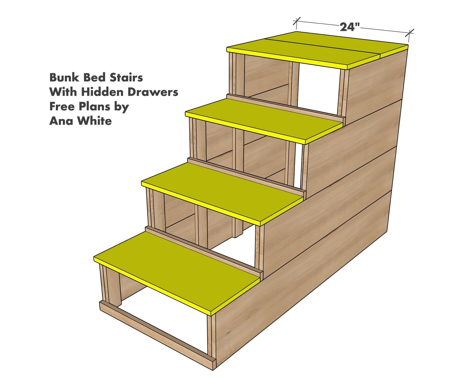 Bunk Bed Steps with Built-In Drawers — step 4