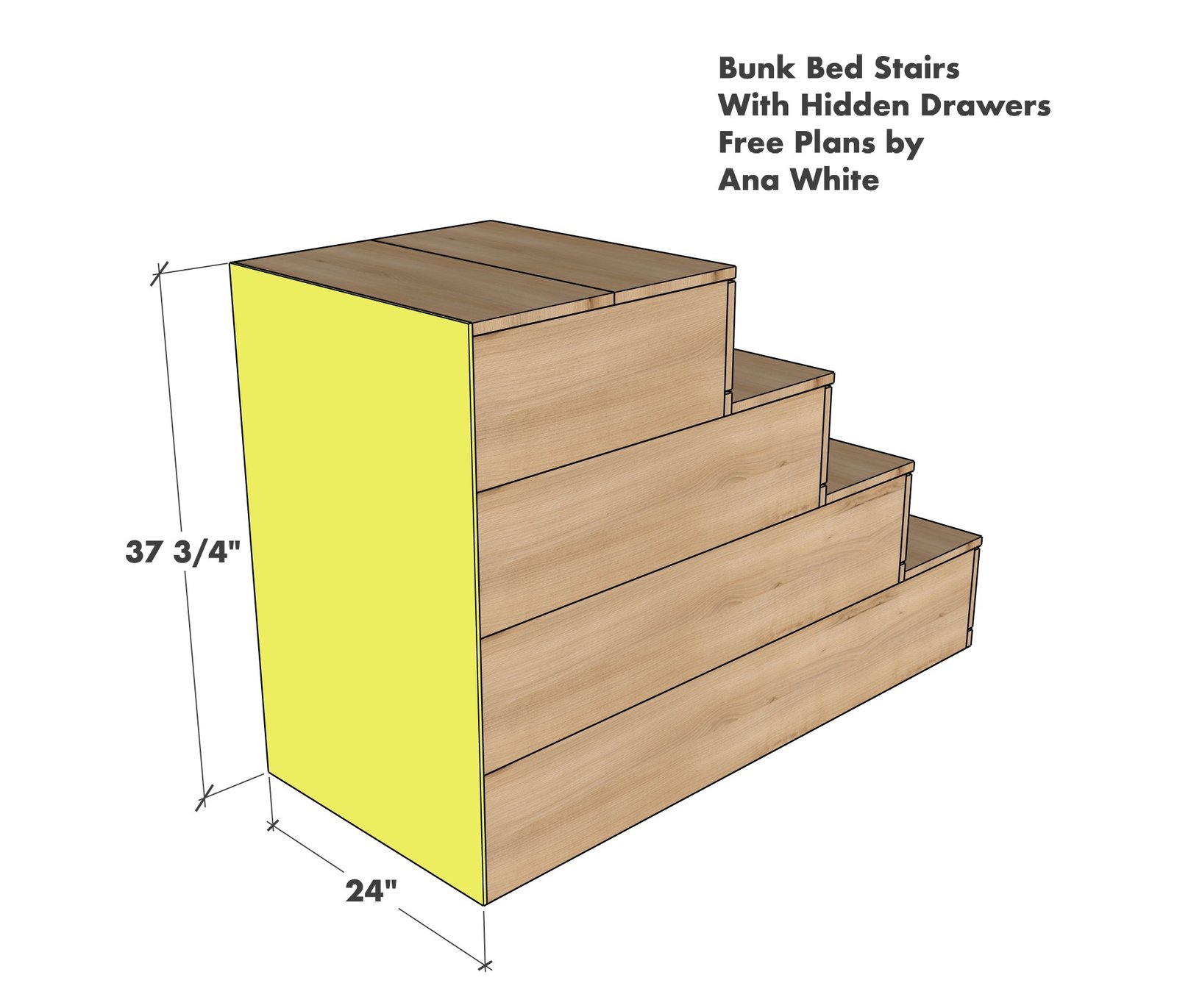 Bunk Bed Steps with Built-In Drawers — step 5