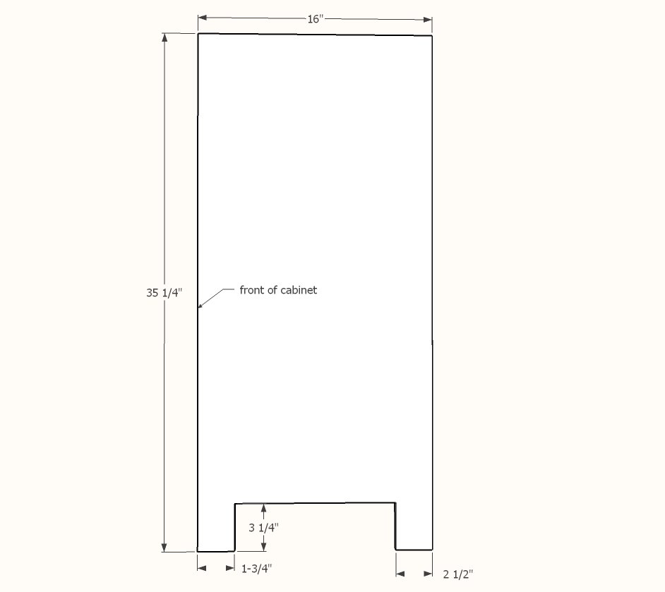 Chevron Narrow Side Cabinet — step 1