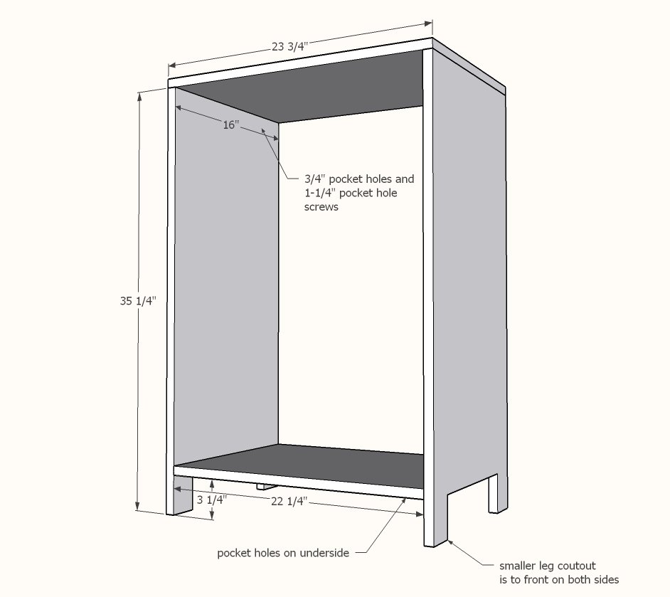 Chevron Narrow Side Cabinet — step 2