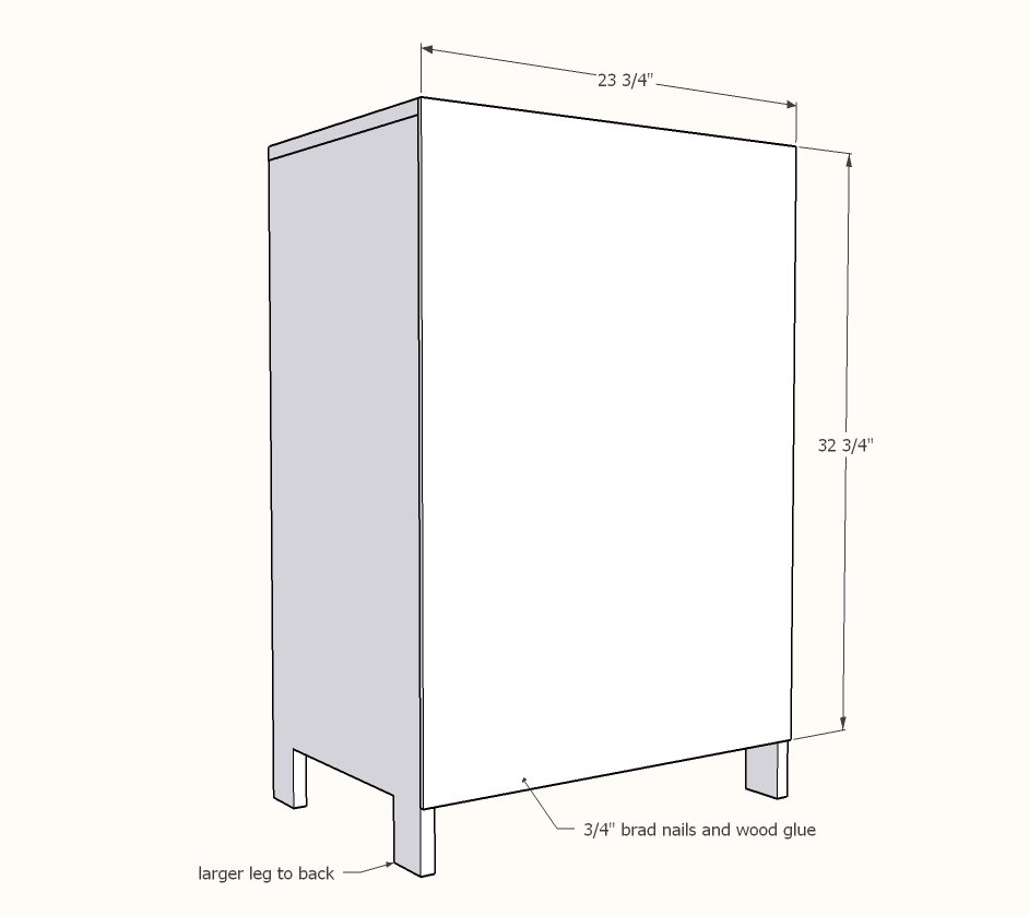 Chevron Narrow Side Cabinet — step 3