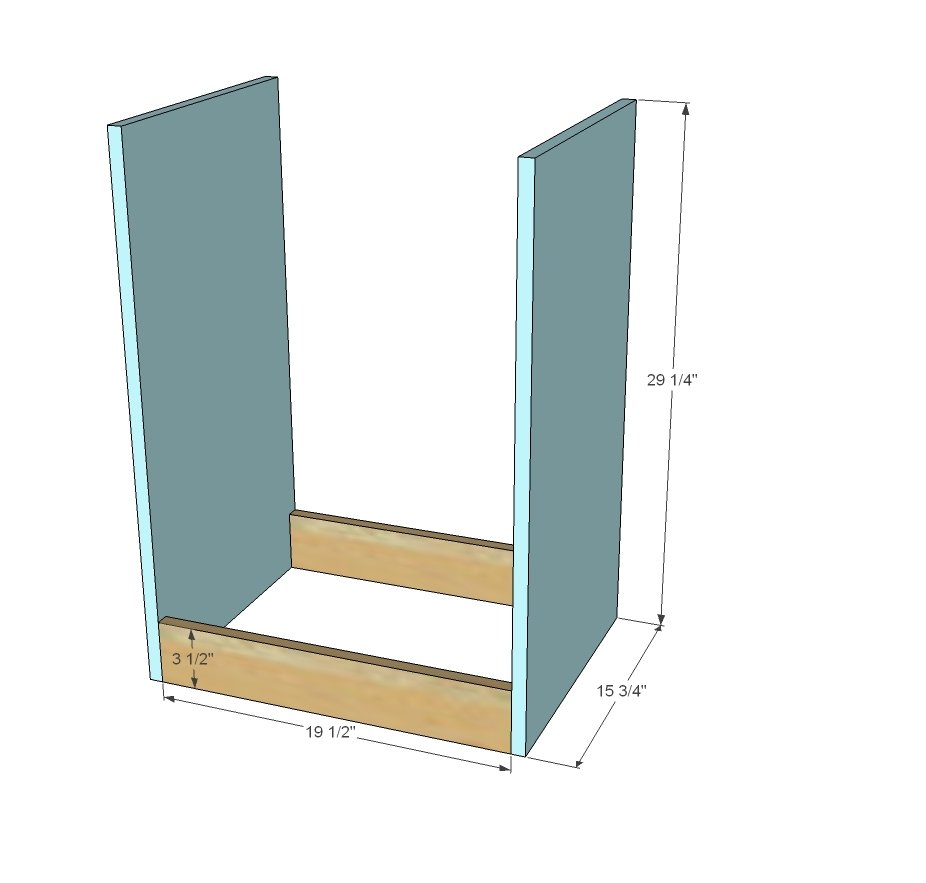CPU Base Bookshelf with Drawer — step 1
