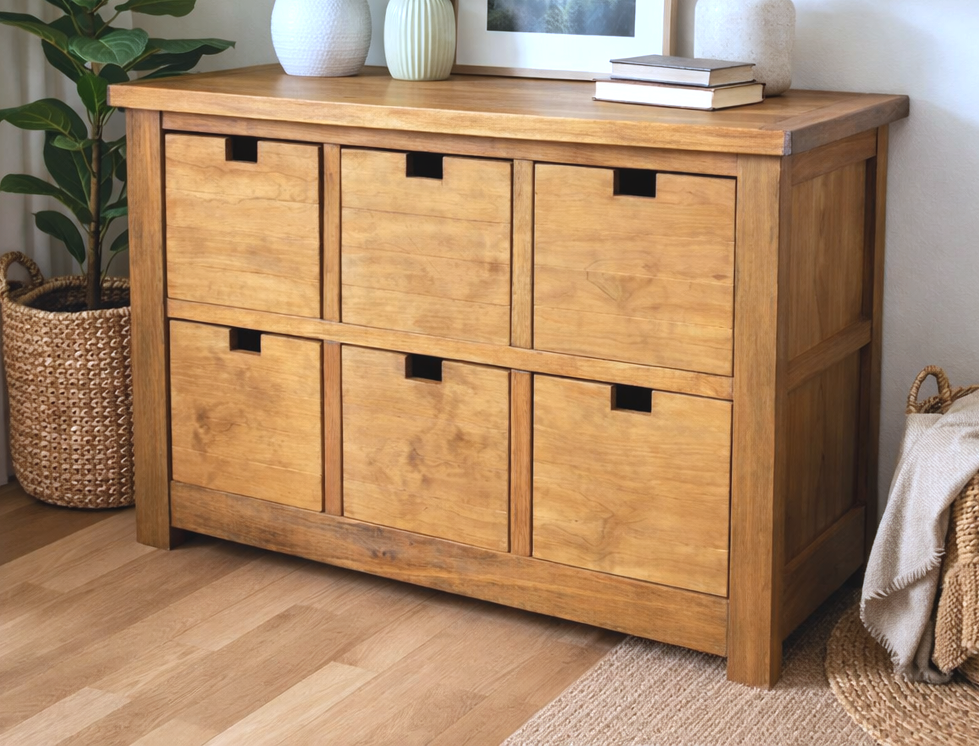 Cubby Dresser with Easy Square Drawers NO Drawer Slides!