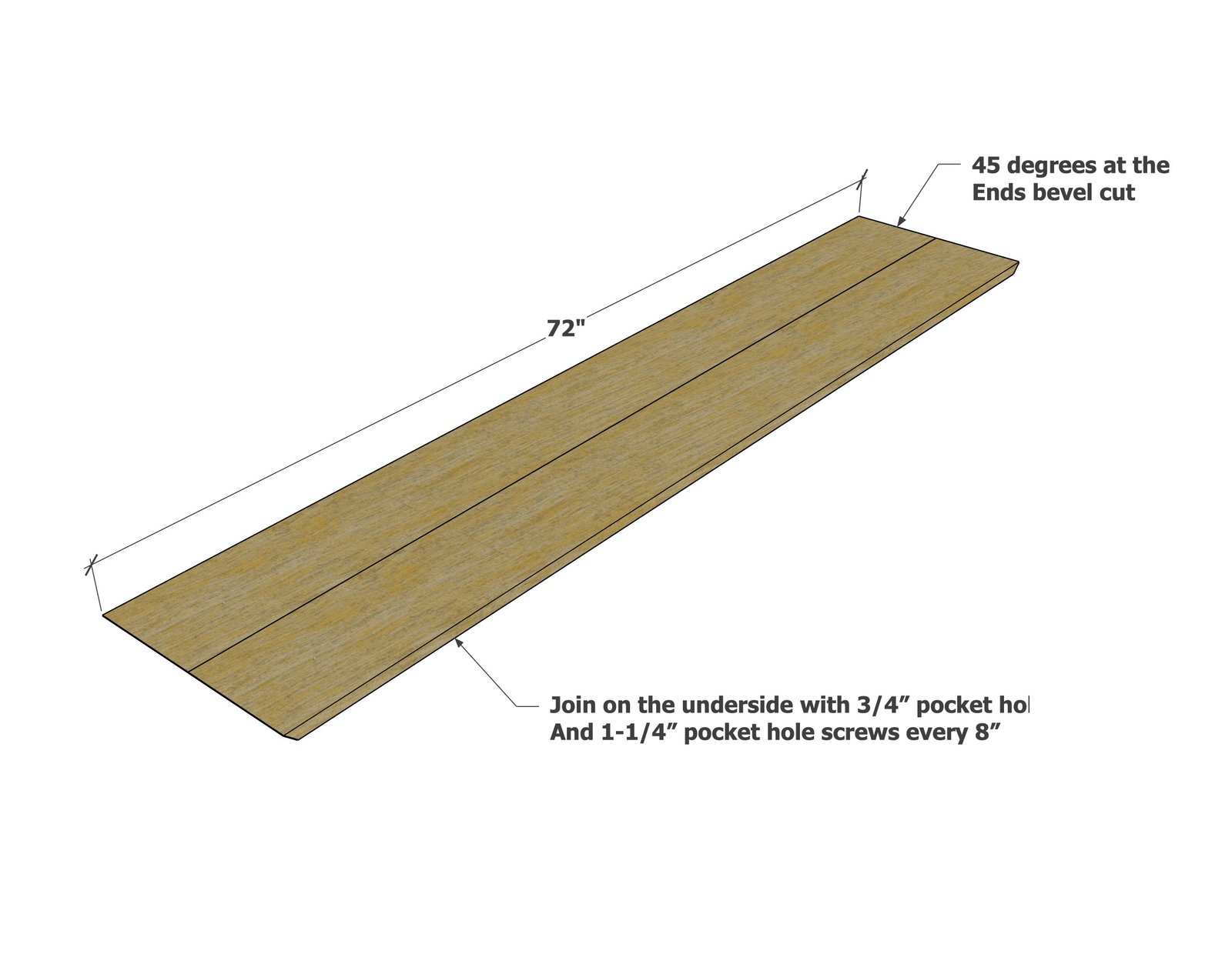 Dovetail Beam Console Table — step 1