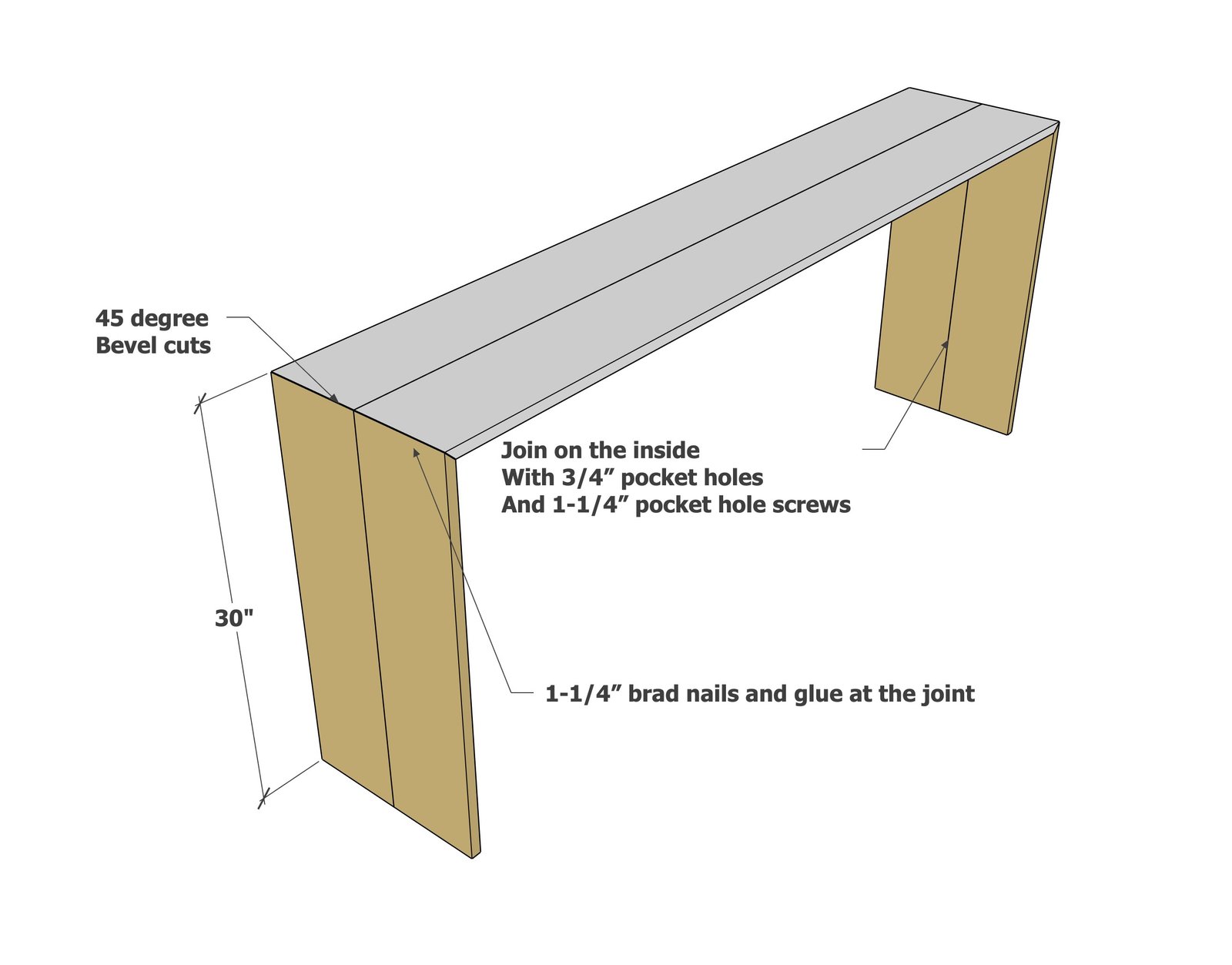 Dovetail Beam Console Table — step 2