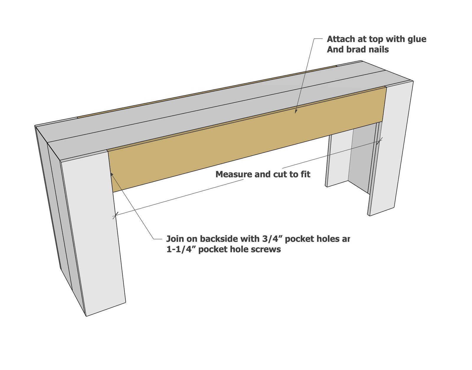 Dovetail Beam Console Table — step 4