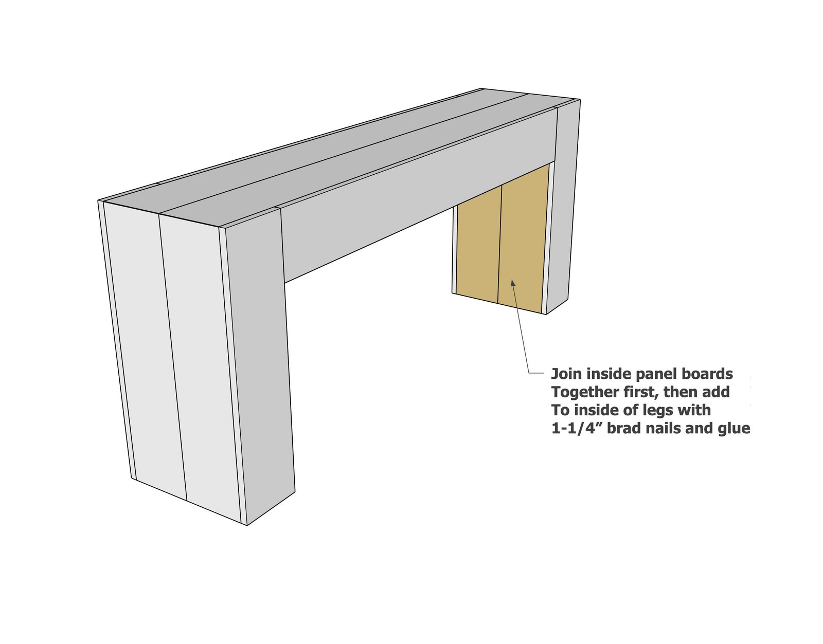 Dovetail Beam Console Table — step 5
