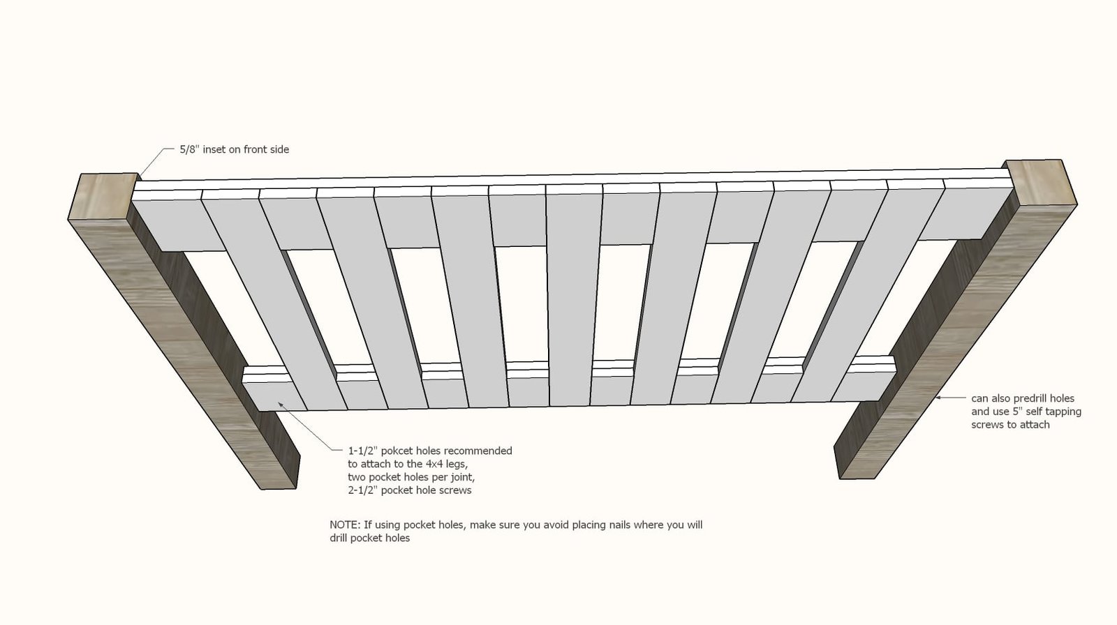Mission Style Bed, Queen or Full Size Frame — step 2