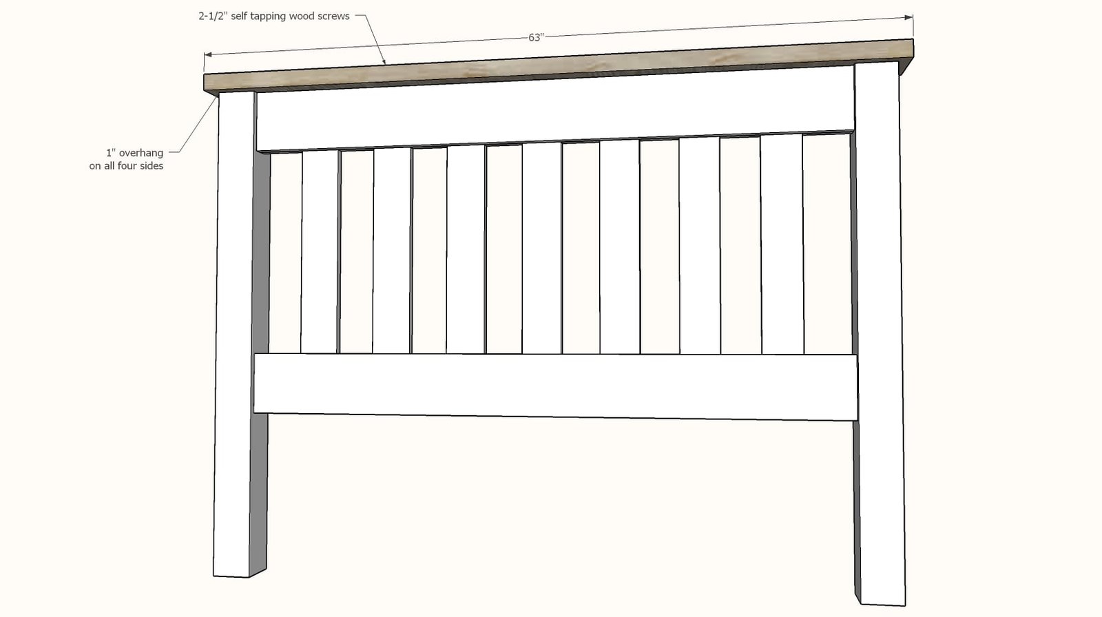 Mission Style Bed, Queen or Full Size Frame — step 3