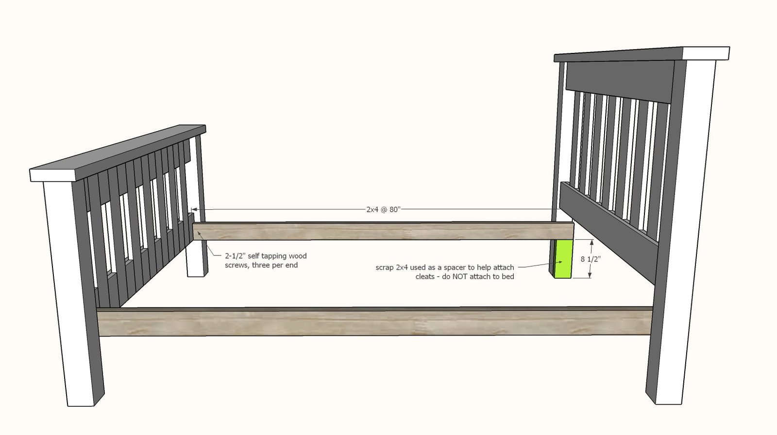 Mission Style Bed, Queen or Full Size Frame — step 5